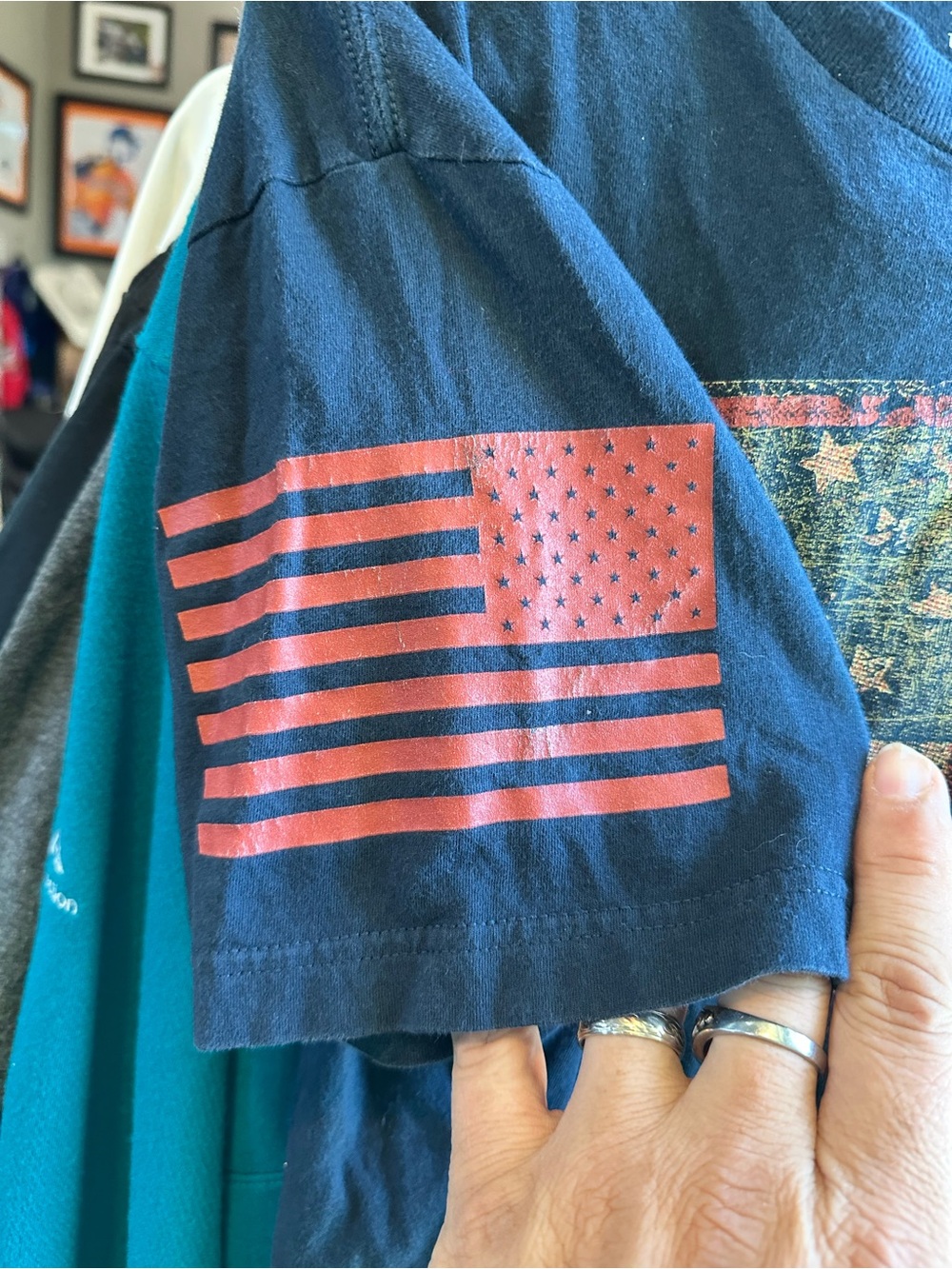 Grunt Style Navy American Flag USA 🇺🇸 Superman Shield Shirt - Picture 3 of 6